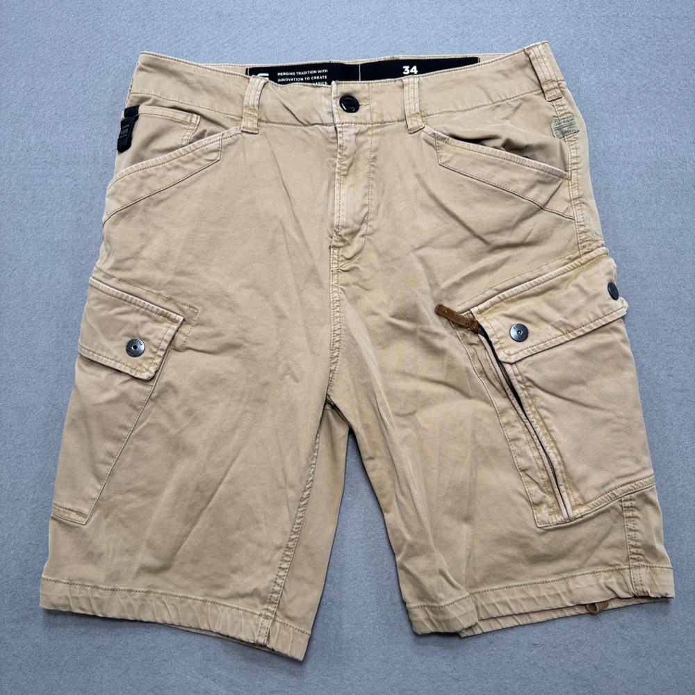 G-Star Raw Cargo Shorts Men's 34 Tan Relaxed Fit Utility Hunting Streetwear